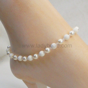 Ivory and Cream Pearl Anklet